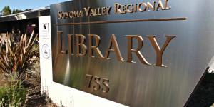 Sign at the Sonoma Valley Regional Library entrance