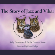 Book cover of Jazz & Vihar with pictures of 2 owls and a raven