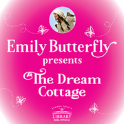 Pink graphic with photo of Emily Butterfly.