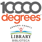 10,000 degrees and Sonoma County Library logos