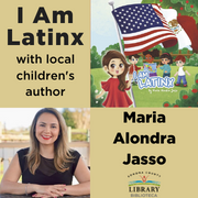  Foto de la autora Maria Jasso y portada del libro I Am Latinx.
