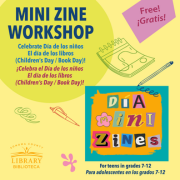 Cut out letters say "Dia Mini Zines"
