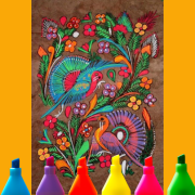 Example of Mexican Amate Painting style