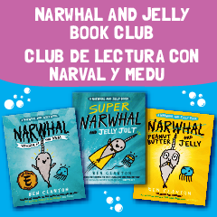 Narwhal and Jelly Book Club with image of three book covers.