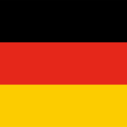 Graphic of the German flag, black, red, and yellow.