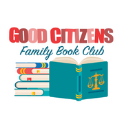 Good Citizens Family Book Club with image of a stack of books.