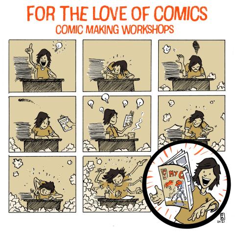 Image: For the Love of Comics: young woman drawing comics