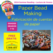 Paper Bead Making with photo of rolled paper beads.