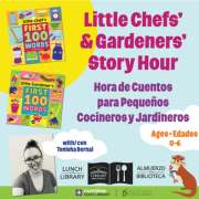 Covers of Tenisha's two books: Little Chef's First 100 Words and Little Gardener's First 100 Words