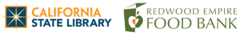 CA state logo and Redwood Empire Foodbank logo 
