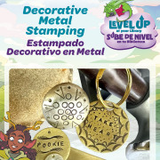 Metal tags with stamped designs