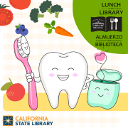 Illustration of tooth and floss smiling 