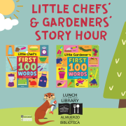 Graphic of Tenisha's two book covers: Little Chef's and Little Gardener's First 100 Words