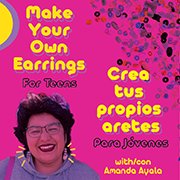 Pink and purple flyer for earring making 