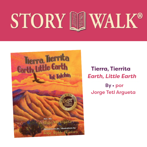 picture of a book and the words Story Walk