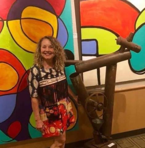 Nora Russo with abstract