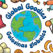 Logo for Global Goodies, a drawing of planet earth